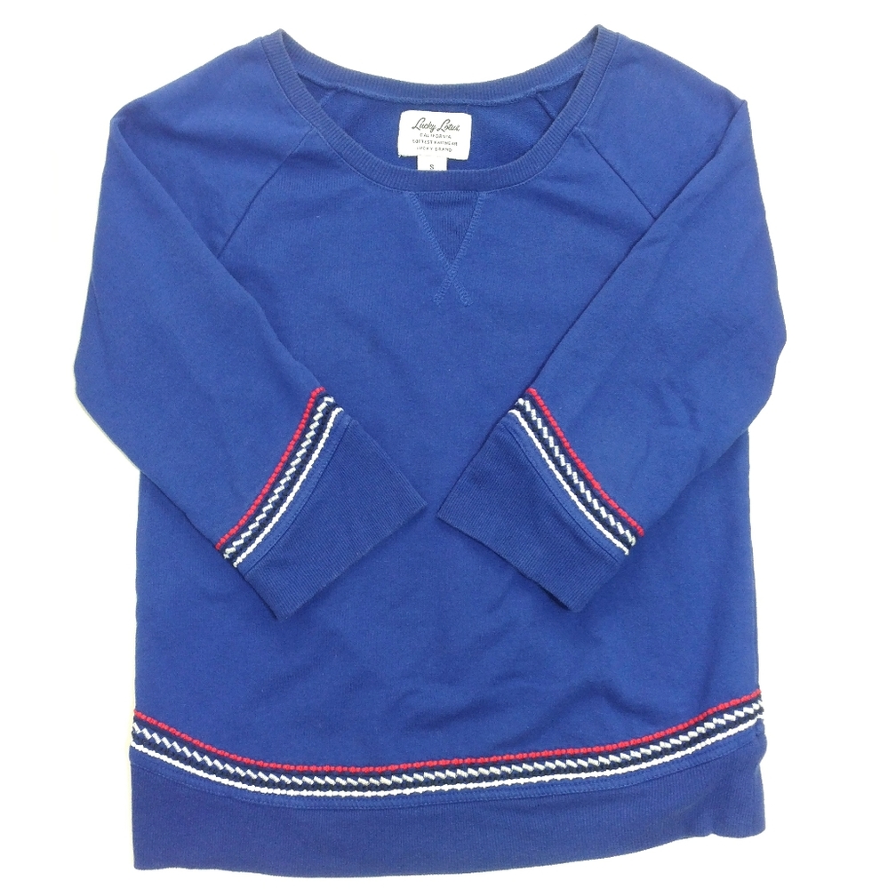 3/$20 Lucky Brand Scottsdale Blue Pullover Crewneck Sweater Size Small